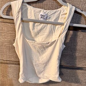 Princess Polly Cream Sleeveless Top